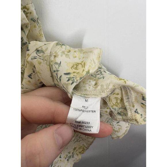 Beverly And Beck Womens Top M Babydoll Lace Trim Peplum Y2K Fitted Ditsy Floral - Picture 13 of 14